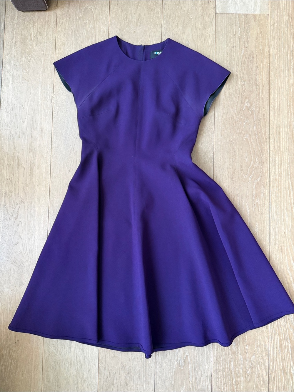 PAULE KA Deep Purple Fit-and-Flare Midi Dress